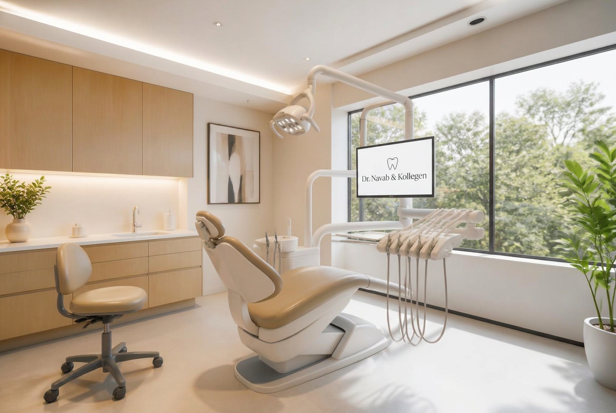 Modernes, helles Behandlungszimmer mit natürlichem Licht